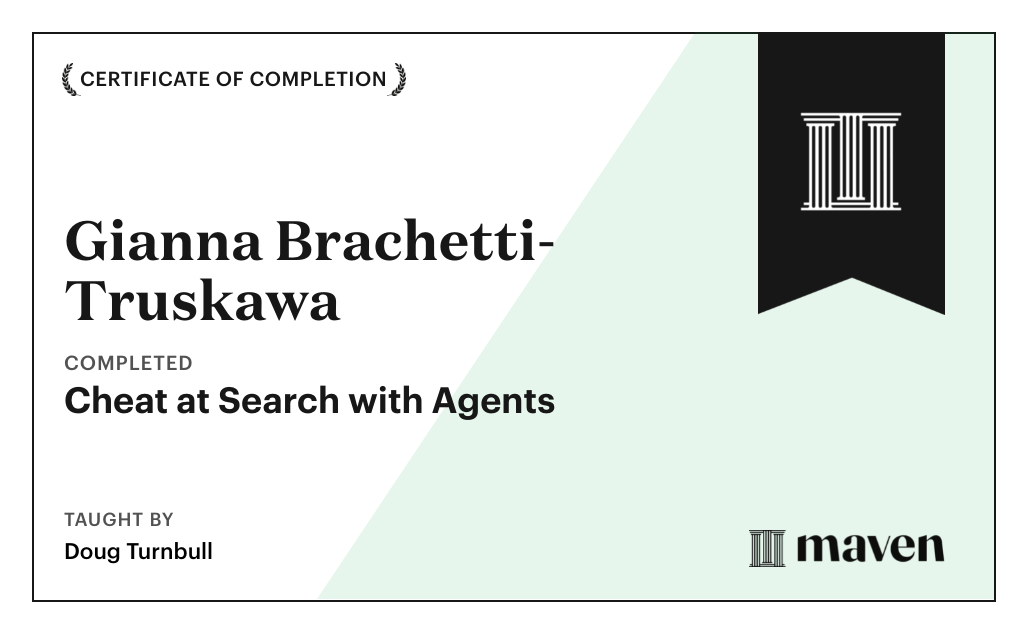 Certificate for Cheat at Search with Agents