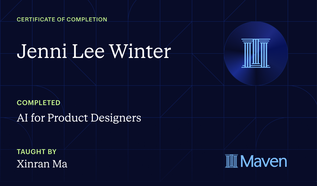 Certificate for AI for Product Designers