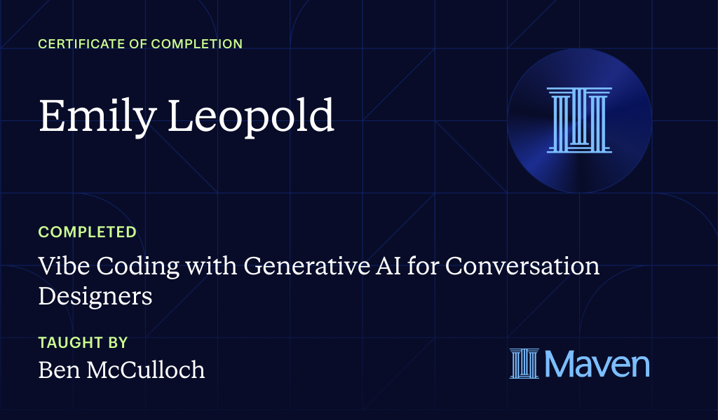 Certificate for Designing AI with Vibe Code