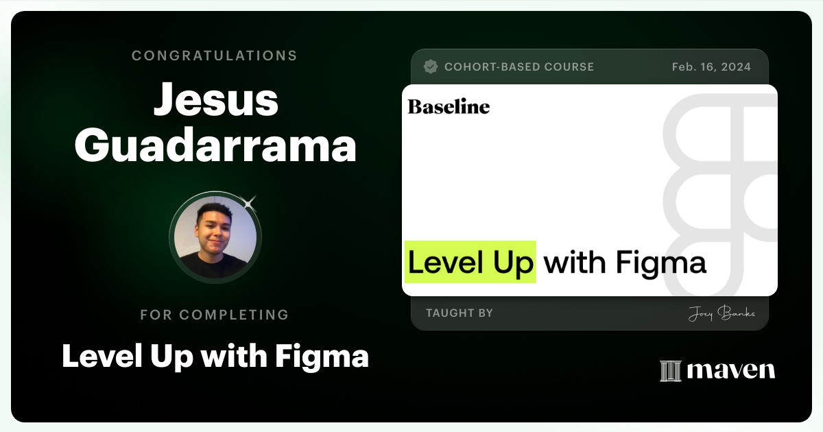 Certificate of Completion for Level Up with Figma