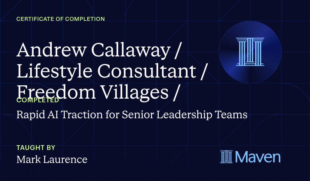 Certificate for Rapid AI Traction for Senior Leadership Teams