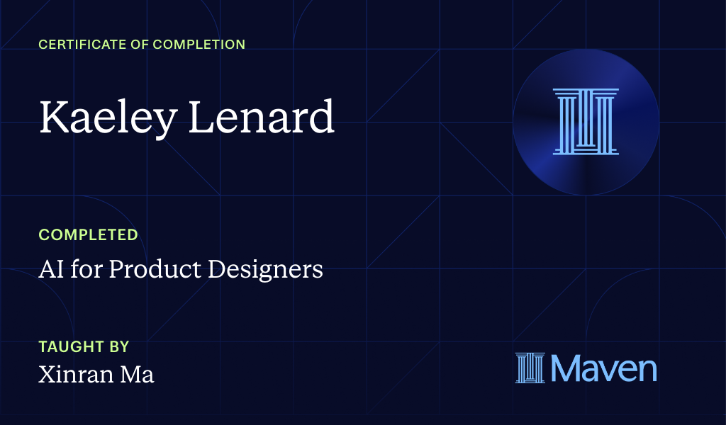 Certificate for AI for Product Designers