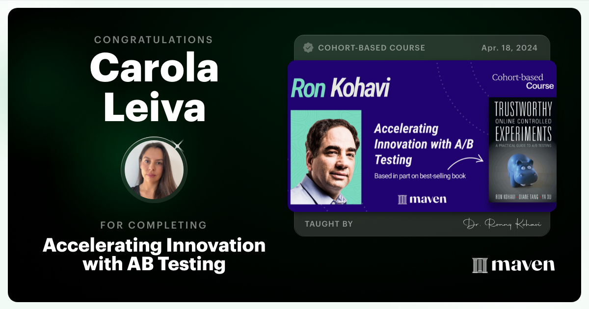 Certificate of Completion for Accelerating Innovation with A/B Testing