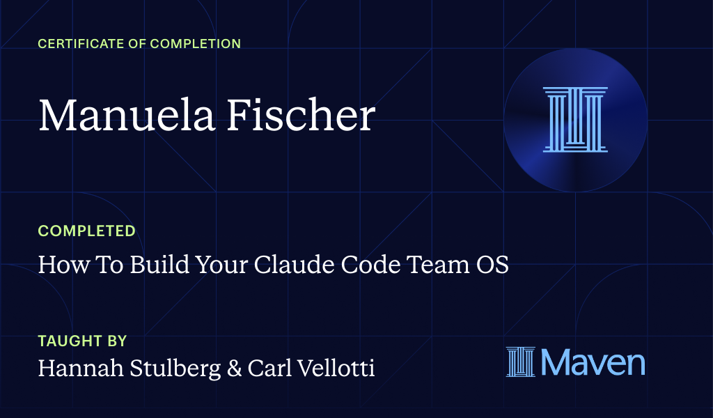 Certificate for How To Build Your Claude Code Team OS