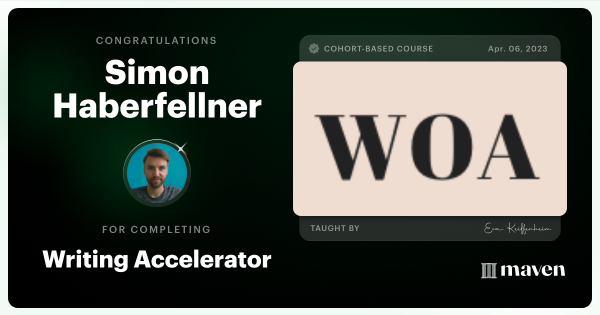 Certificate of Completion for AI Writing Accelerator