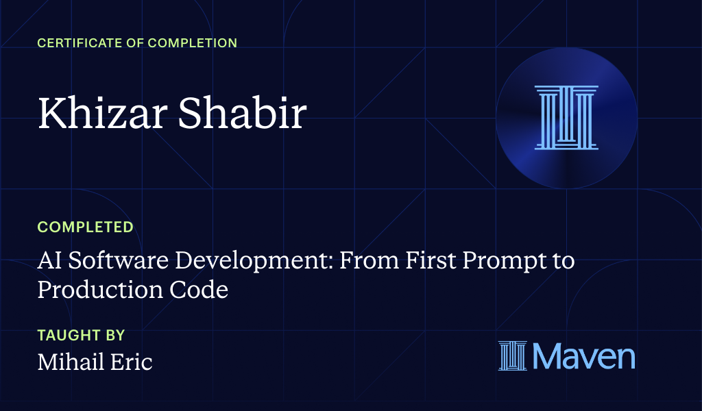 Certificate for AI Software Development: From First Prompt to Production Code