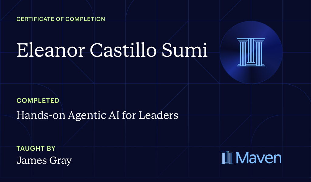 Certificate for Hands-on Agentic AI for Leaders