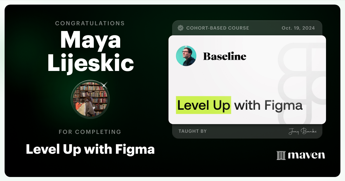 Certificate of Completion for Level Up with Figma