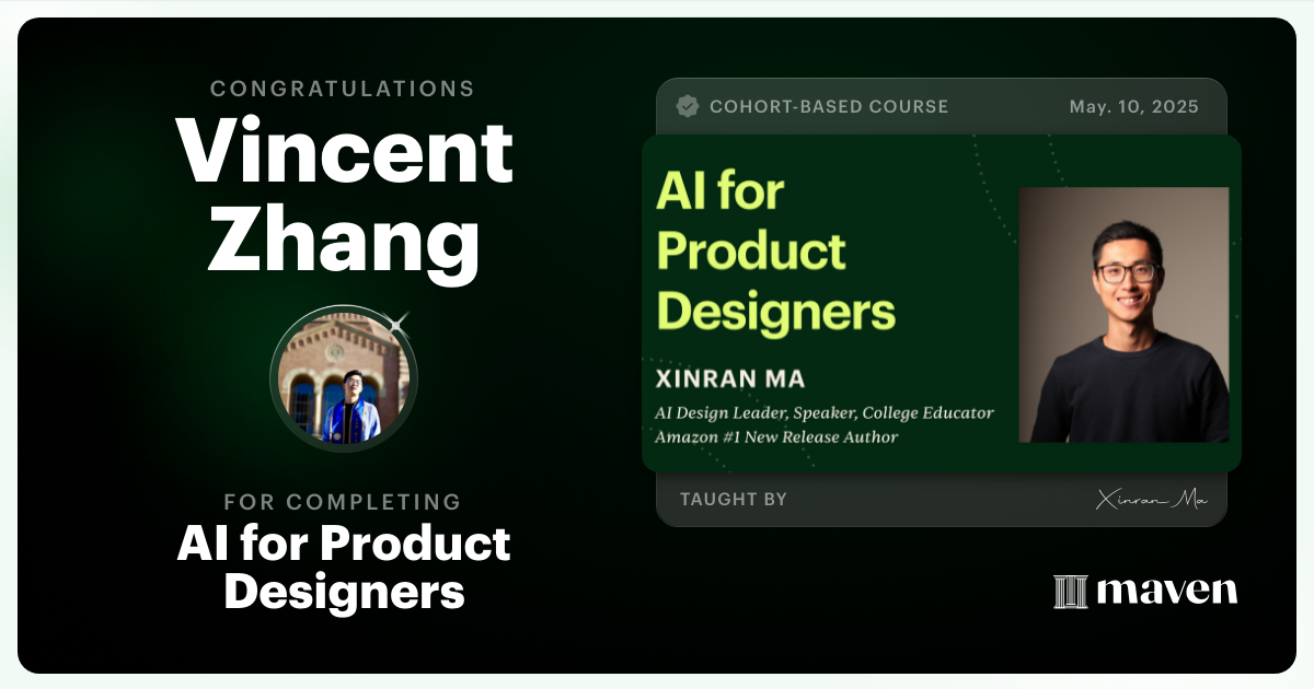 Certificate of Completion for AI for Product Designers