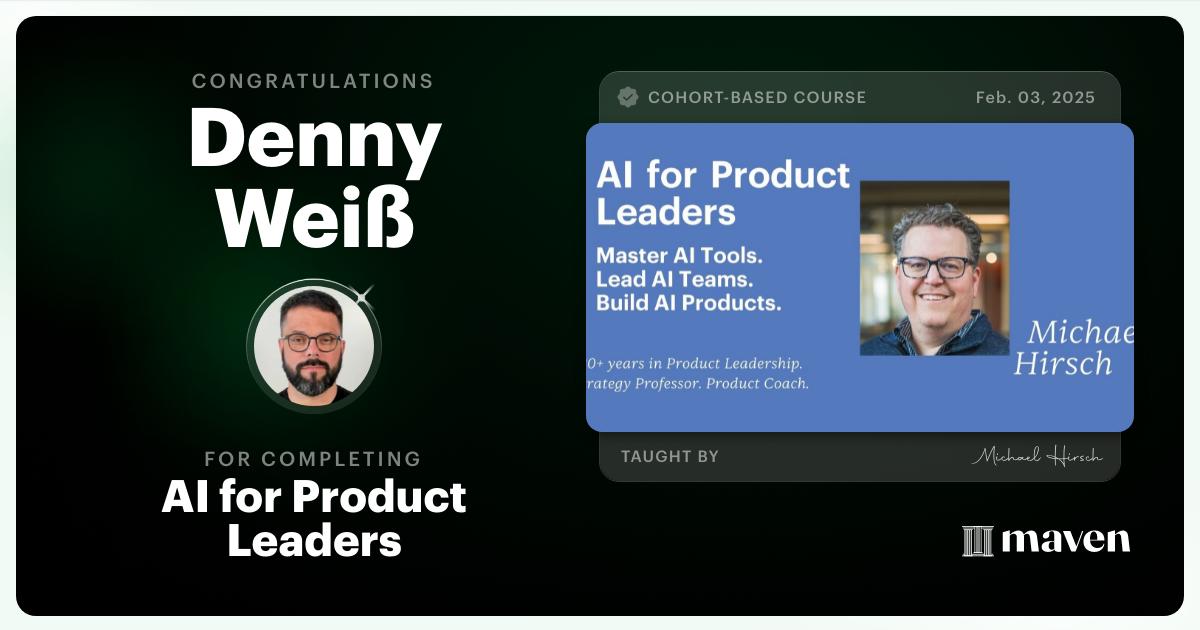 Certificate of Completion for Build an AI-confident Product Team
