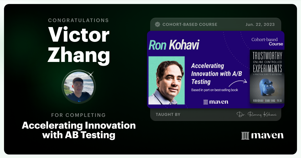 Certificate of Completion for Accelerating Innovation with A/B Testing