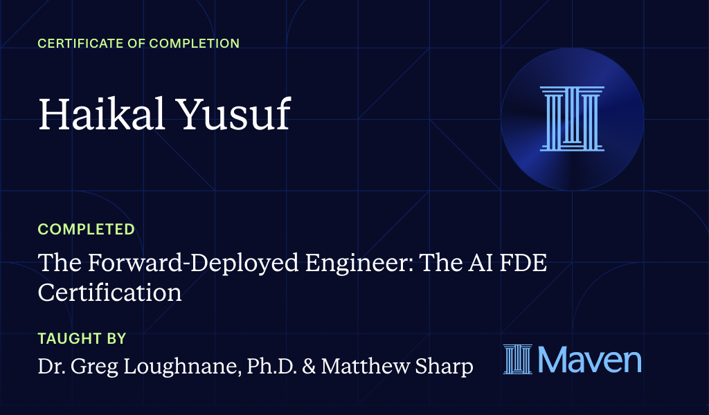 Certificate for The Forward-Deployed Engineer: The AI FDE Certification