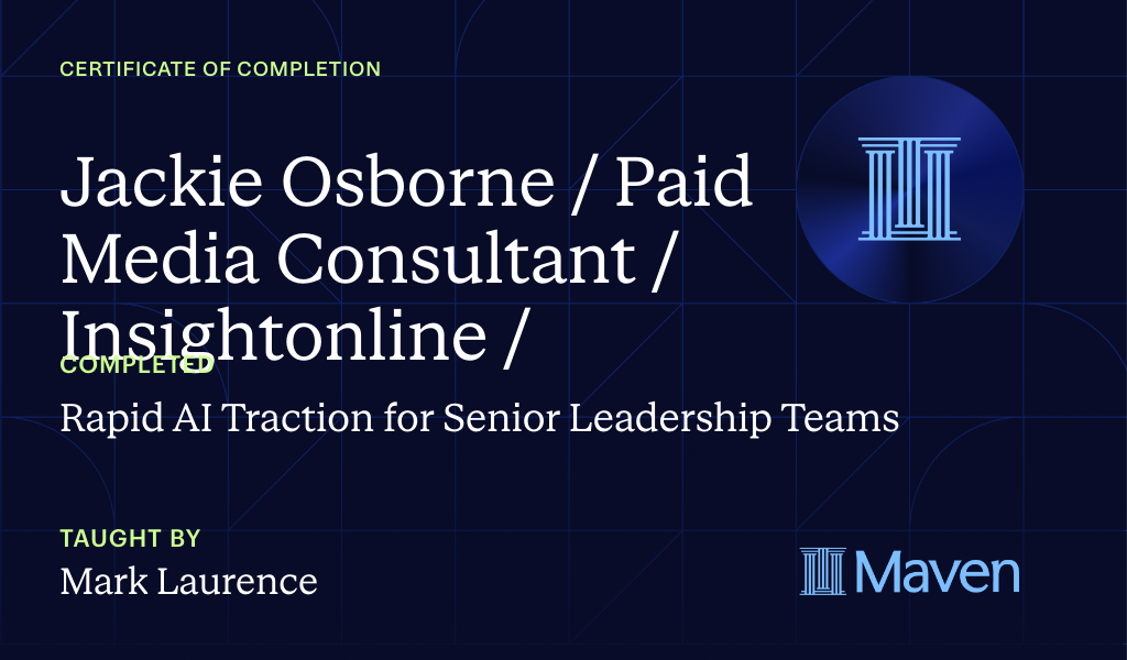 Certificate for Rapid AI Traction for Senior Leadership Teams