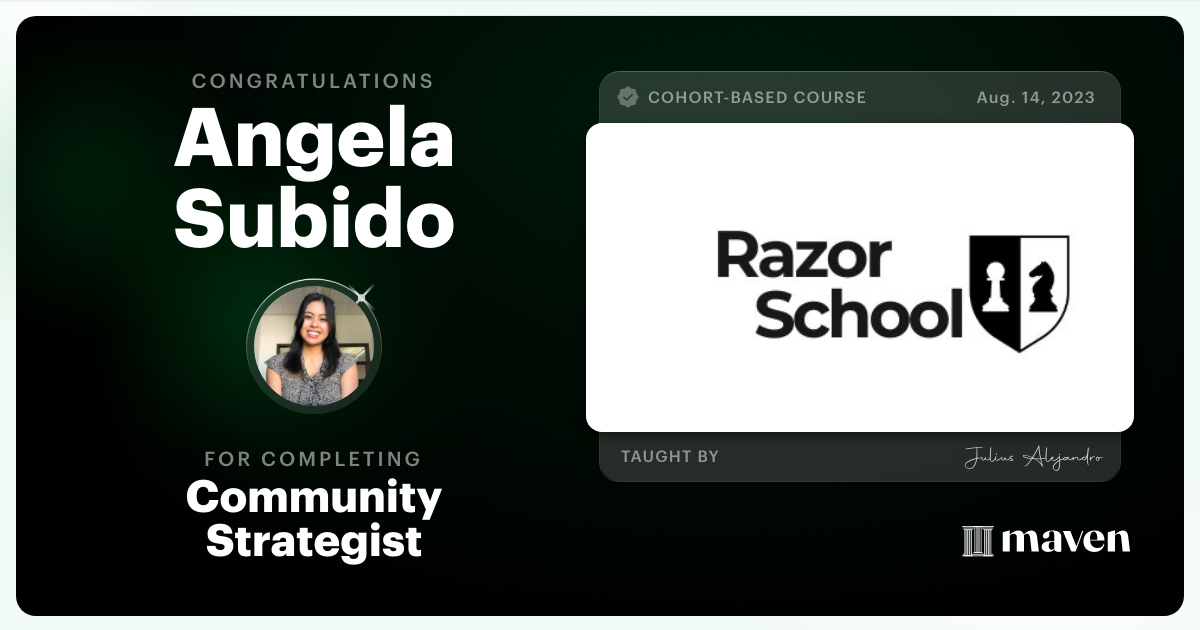 Certificate of Completion for Community Strategist