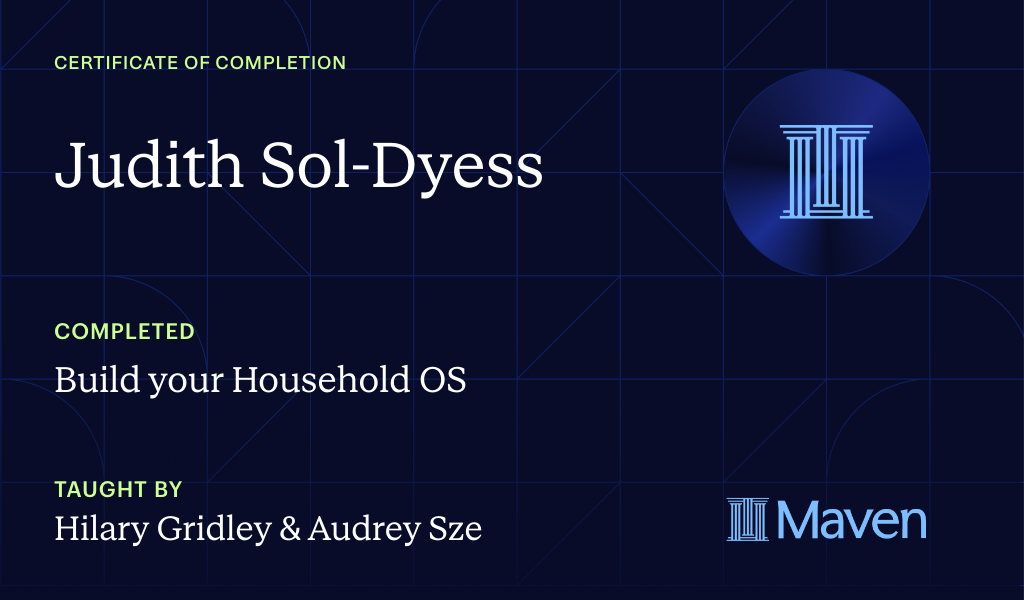 Certificate for Build your Household OS