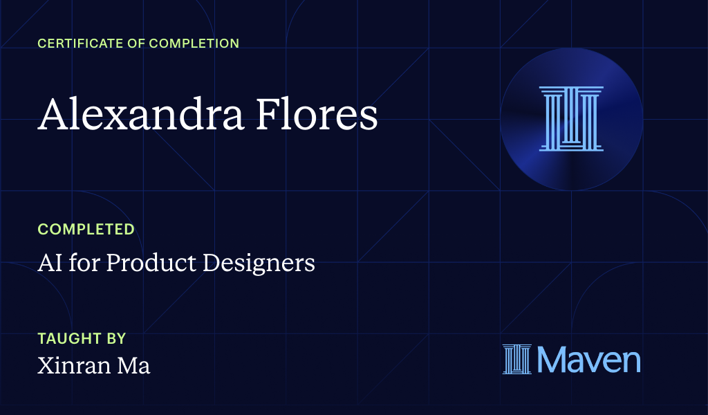 Certificate for AI for Product Designers