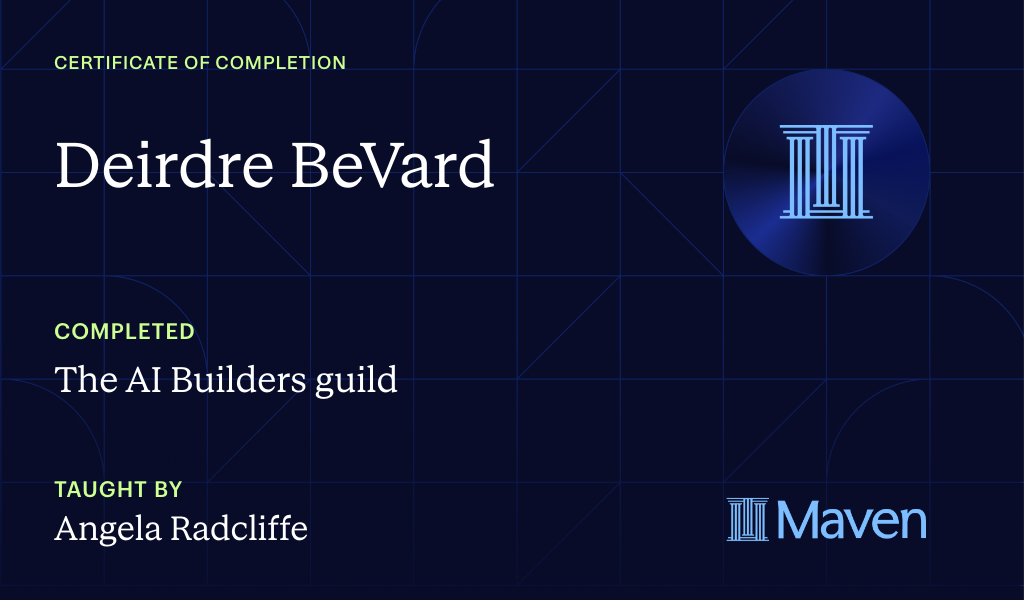 Certificate for The AI Builders guild