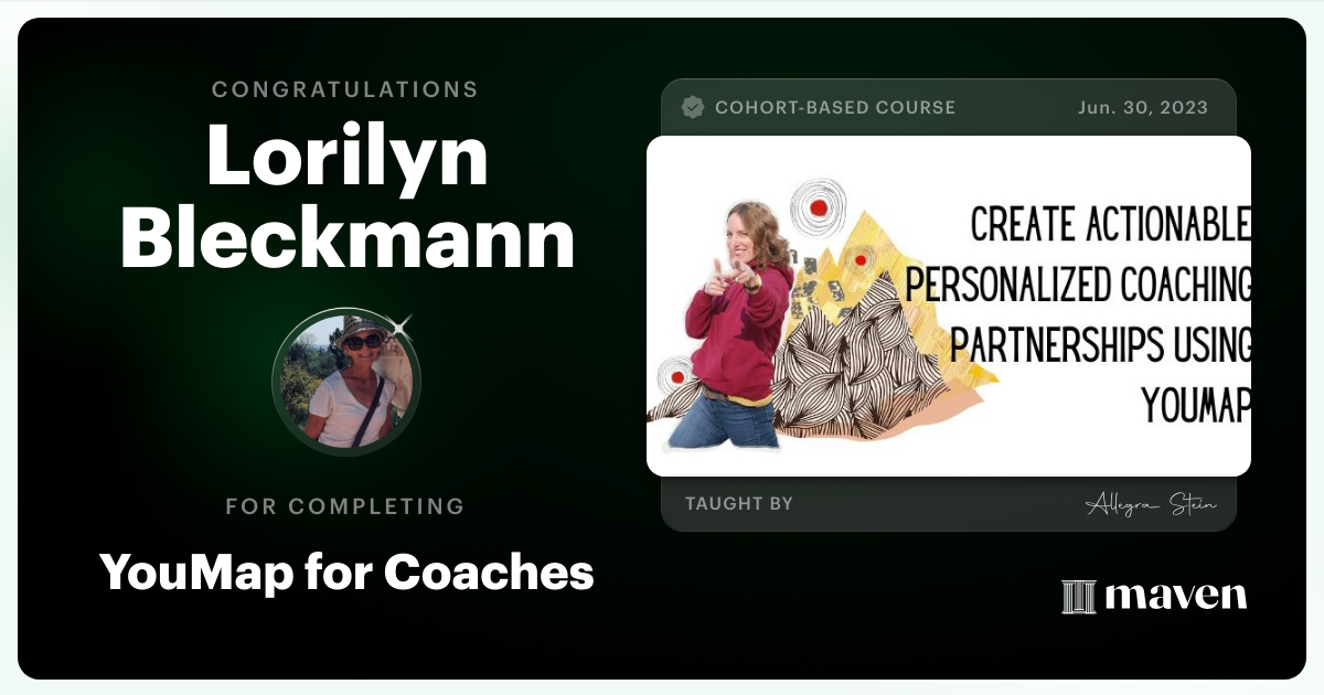 Certificate of Completion for YouMap for Coaches