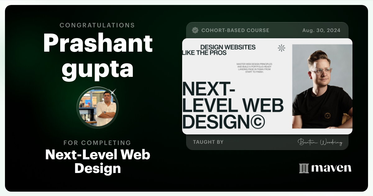 Certificate of Completion for Next-Level Web Design