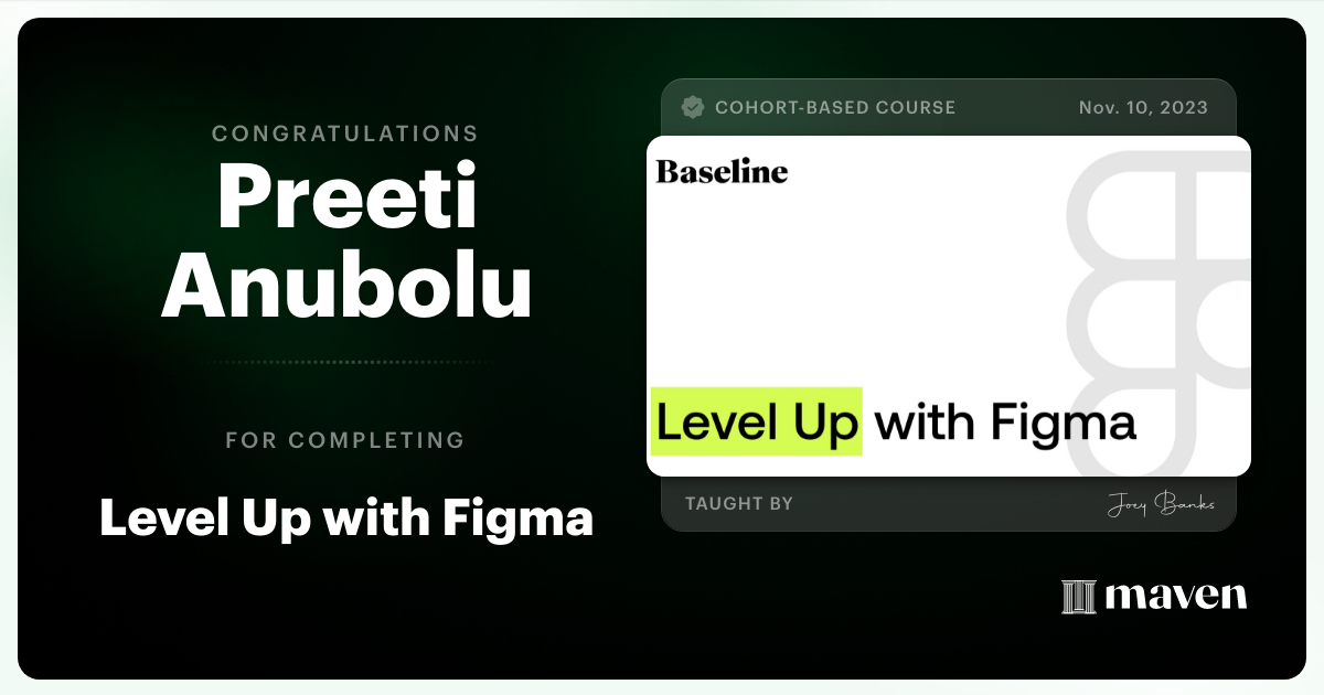Certificate of Completion for Level Up with Figma