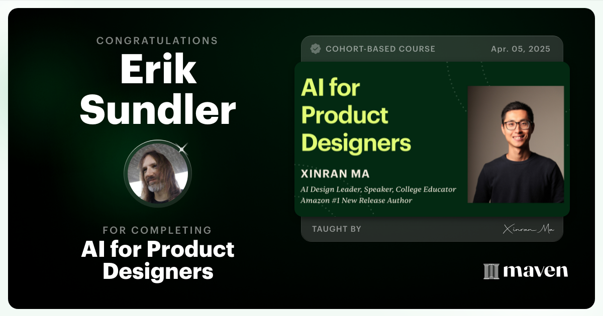 Certificate of Completion for AI for Product Designers