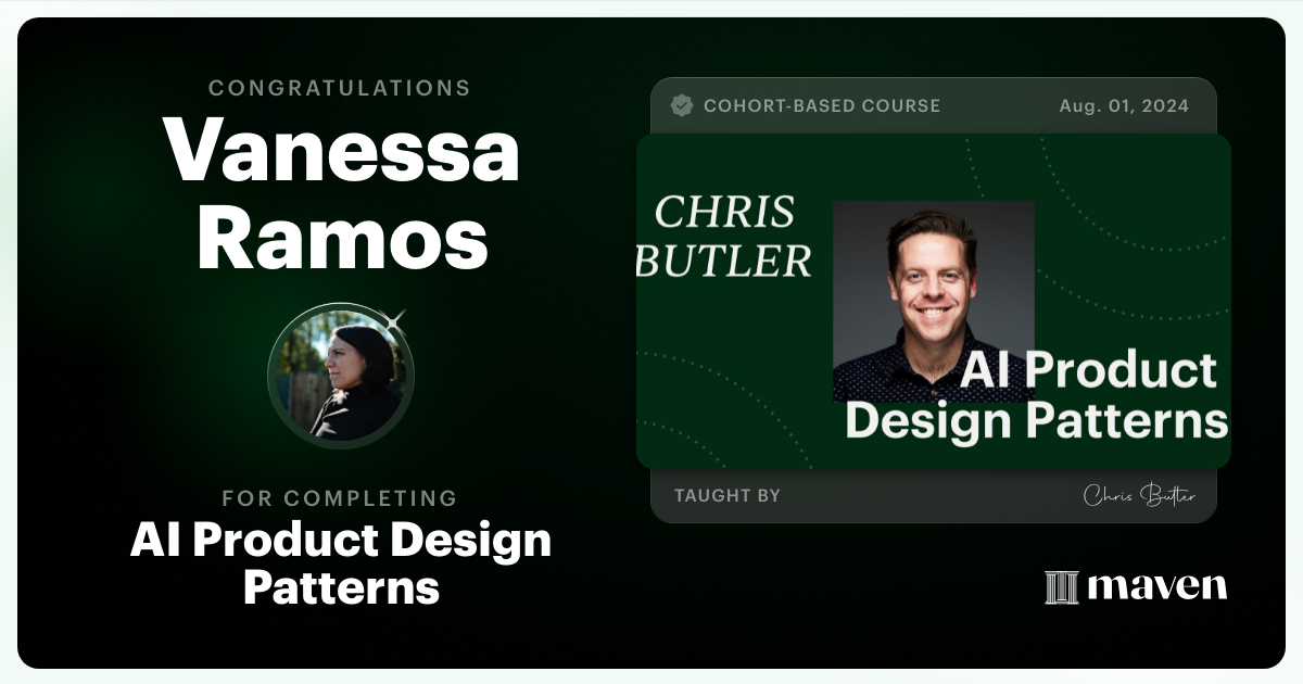 Certificate of Completion for AI Product Design Patterns