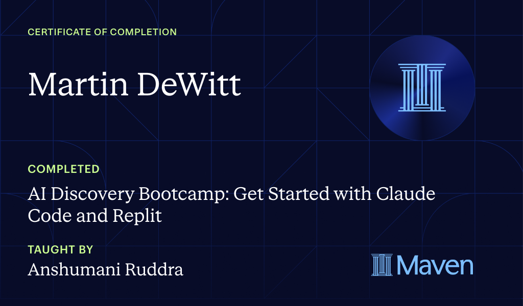 Certificate for AI Accelerator for Executives and Entrepreneurs