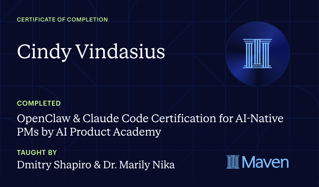 Certificate for Agentic AI Certification: Claude Code, Hermes Agent & Evals for PMs