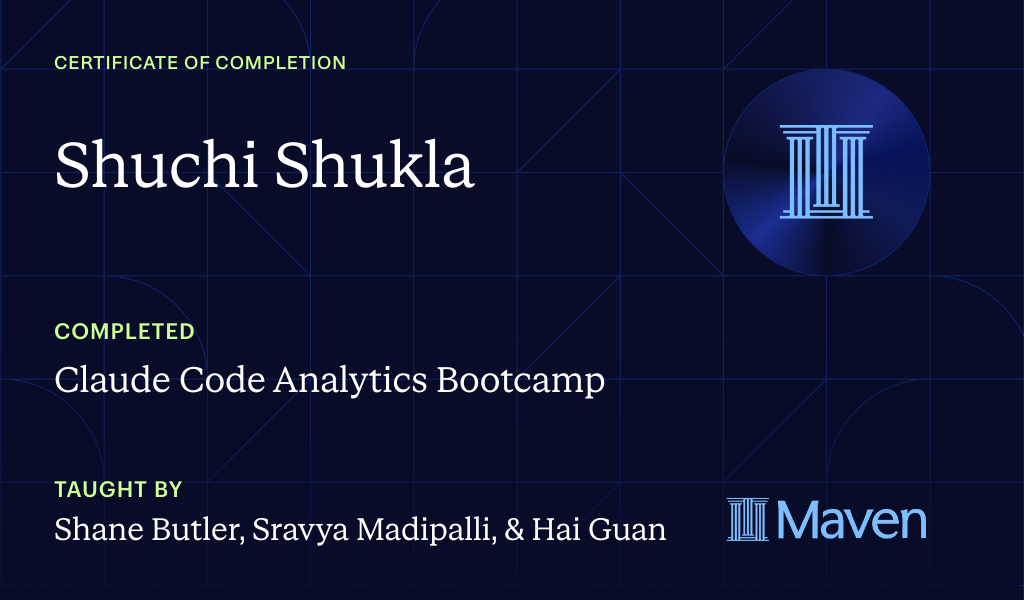 Certificate for Agentic Analytics: Build an AI Analyst