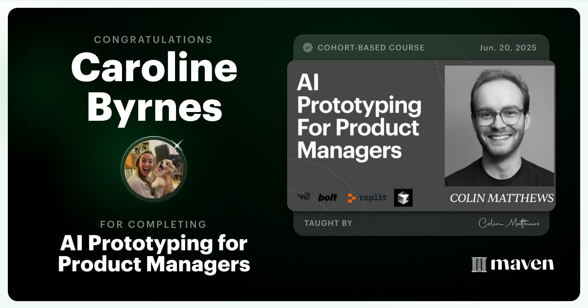 Certificate of Completion for AI Prototyping for Product Managers