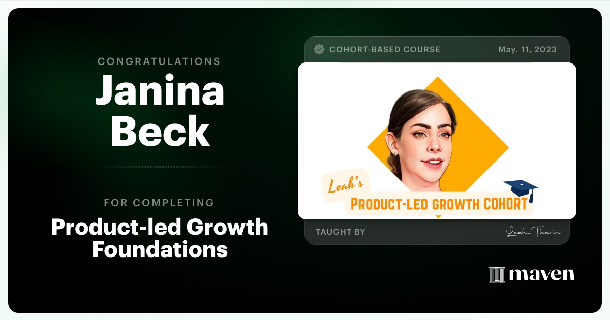 Certificate of Completion for Product-led Growth in B2B