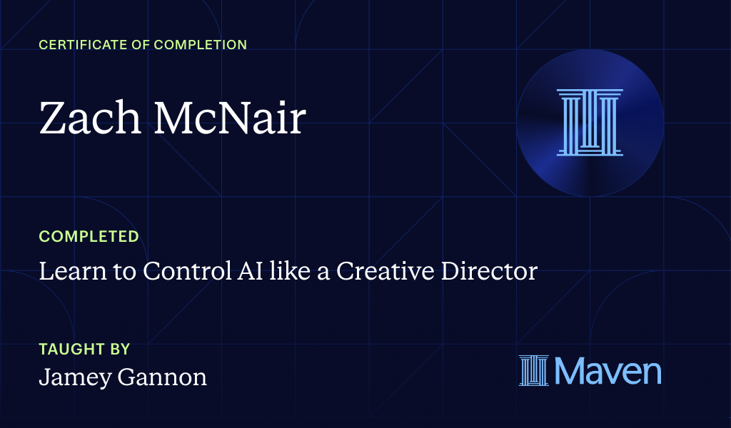Certificate for Learn to Control AI like a Creative Director