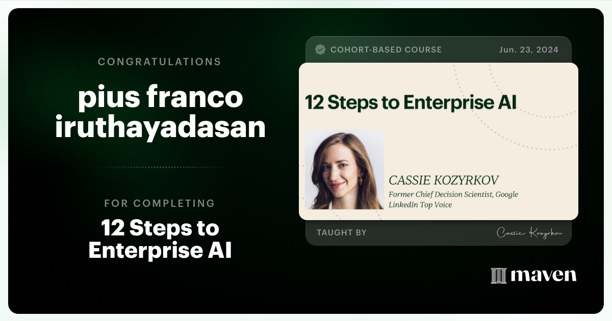 Certificate of Completion for Developing Your AI Strategy: A Framework for Leadership