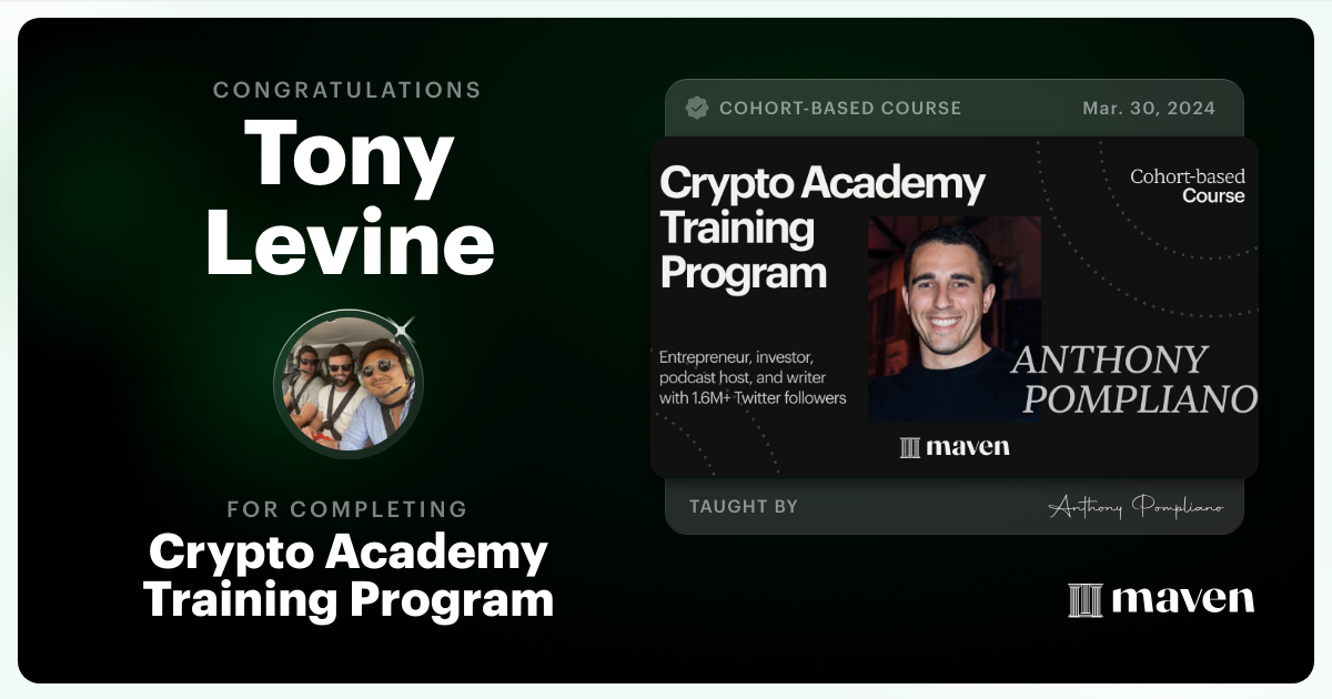 Certificate of Completion for Crypto Academy Training Program
