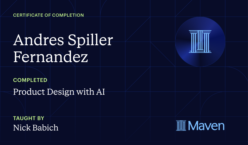 Certificate for Product Design with AI