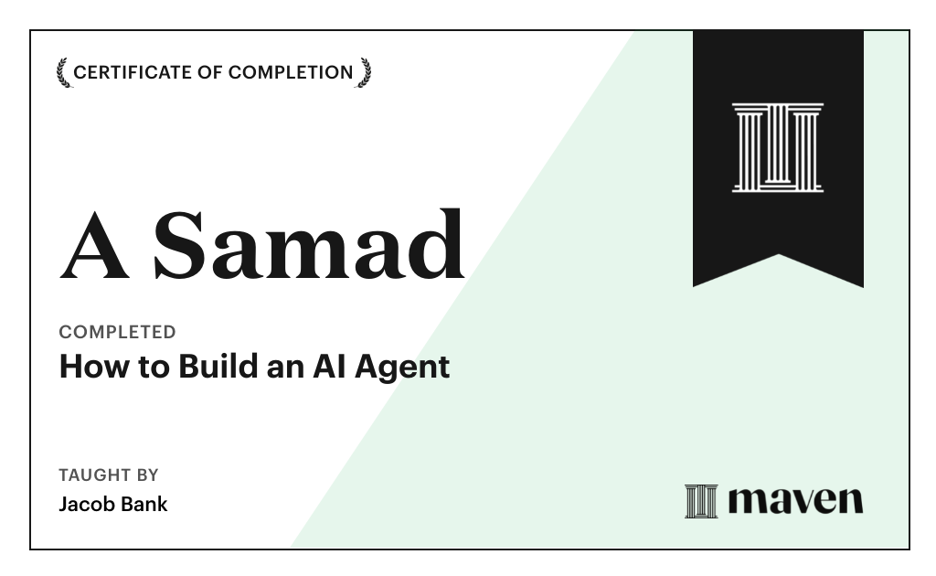 Certificate for AI Agent Certification