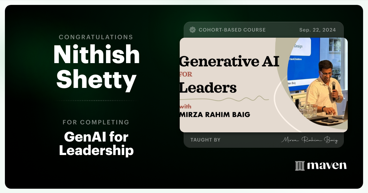 Certificate of Completion for GenAI for Leadership