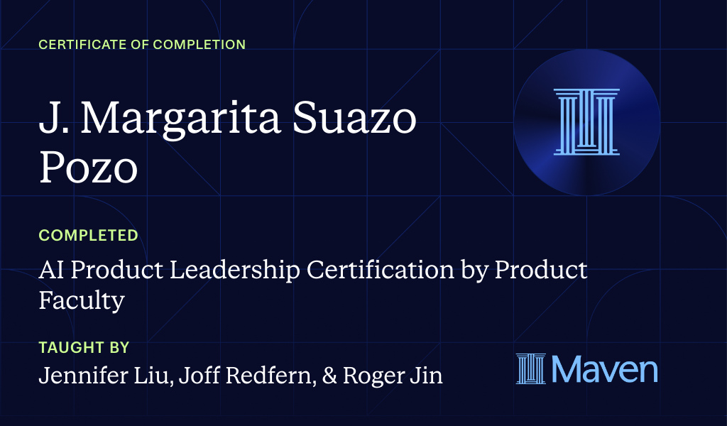 Certificate for AI Product Leadership Certification by Product Faculty