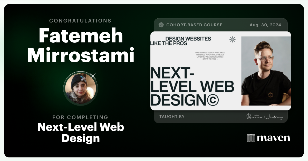 Certificate of Completion for Next-Level Web Design