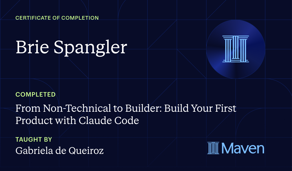 Certificate for From Non-Technical to Builder: Ship Your First AI Product with Claude Code