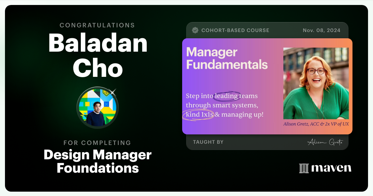 Certificate of Completion for Design Manager Foundations