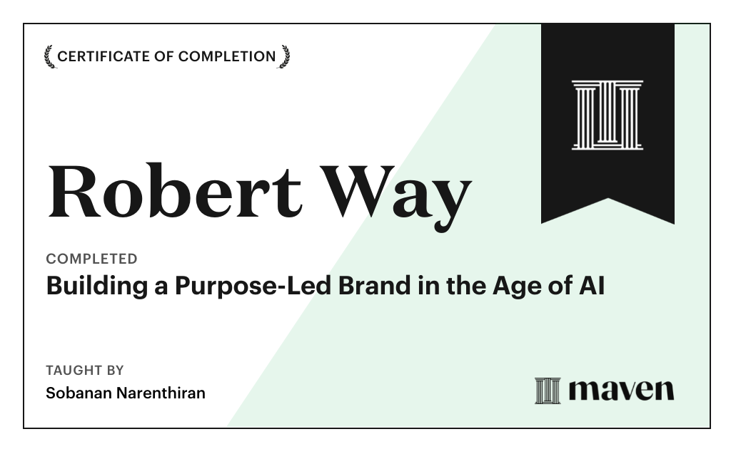 Certificate for Build an AI-Driven Purpose-Led Brand
