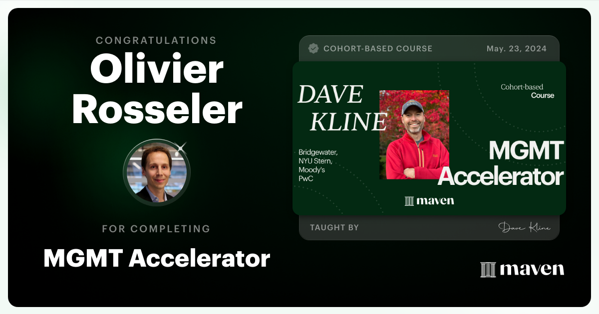 Certificate of Completion for MGMT Accelerator: AI-Enhanced Leadership