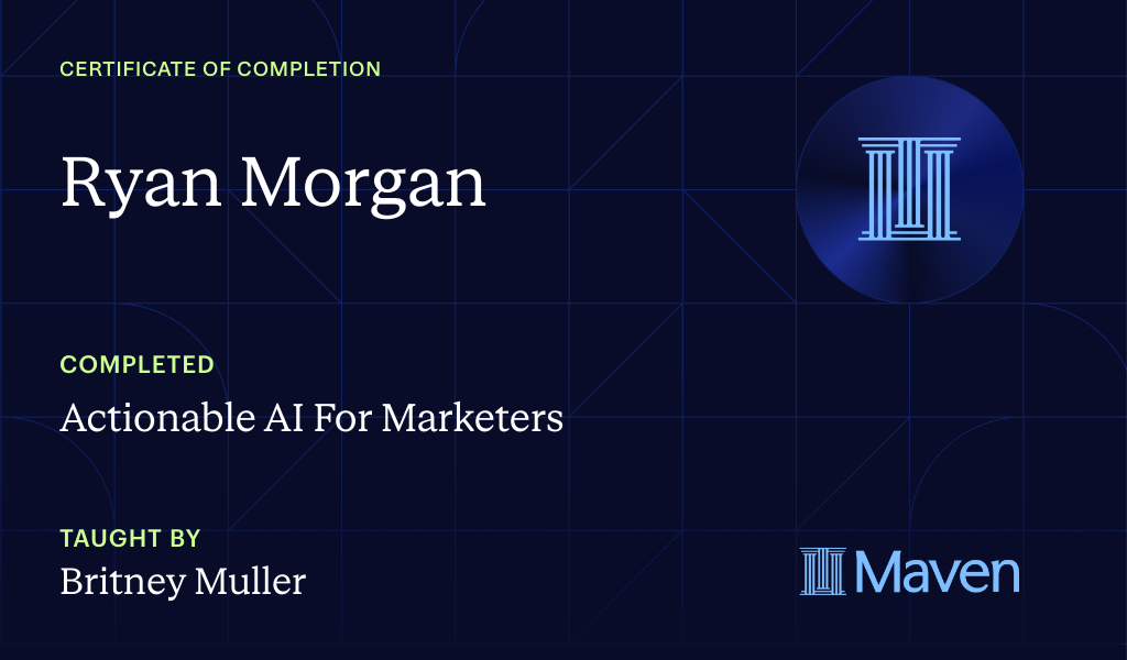 Certificate for Actionable AI For Marketers