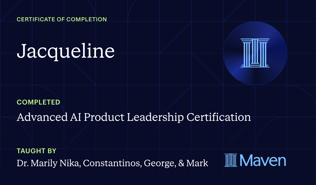 Certificate for Advanced AI Product Leadership Certification