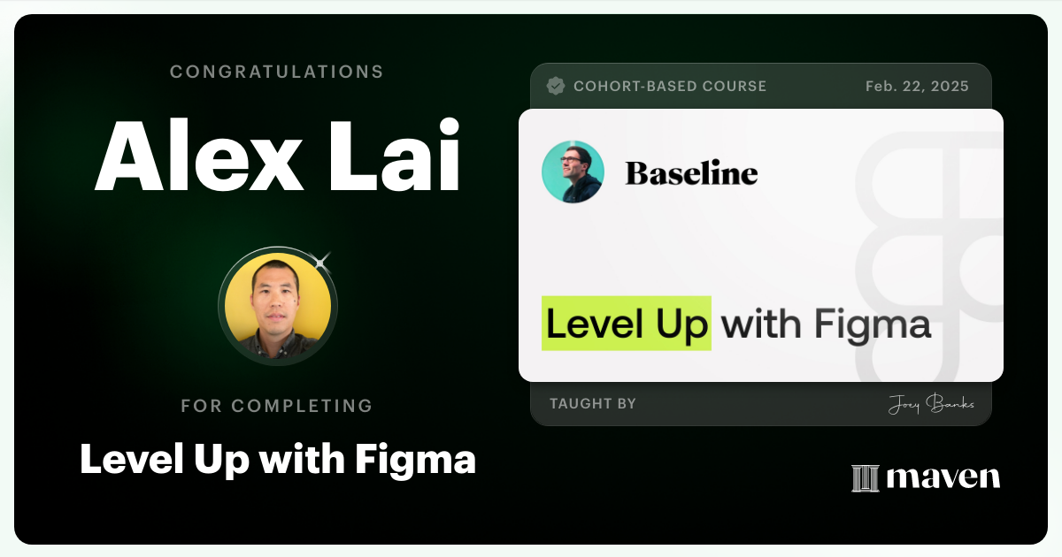 Certificate of Completion for Level Up with Figma