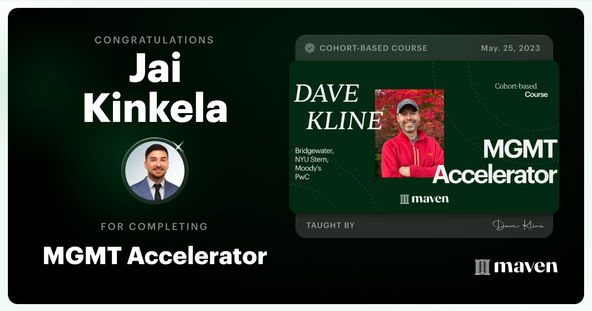 Certificate of Completion for MGMT Accelerator: AI-Enhanced Leadership