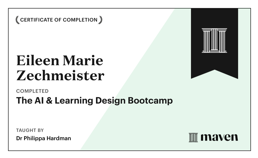 Certificate for The AI Bootcamp for L&D