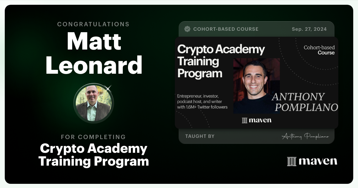 Certificate of Completion for Crypto Academy Training Program
