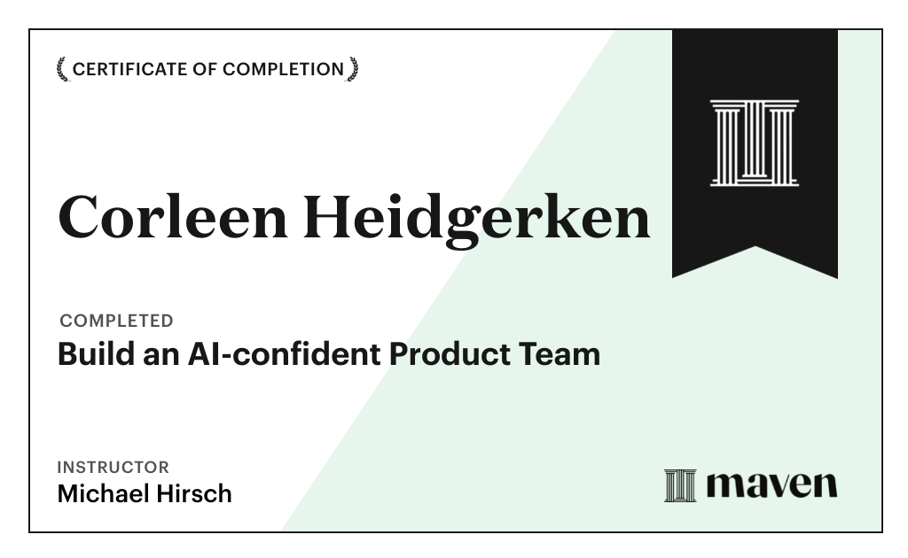 Certificate for Build an AI-confident Product Team